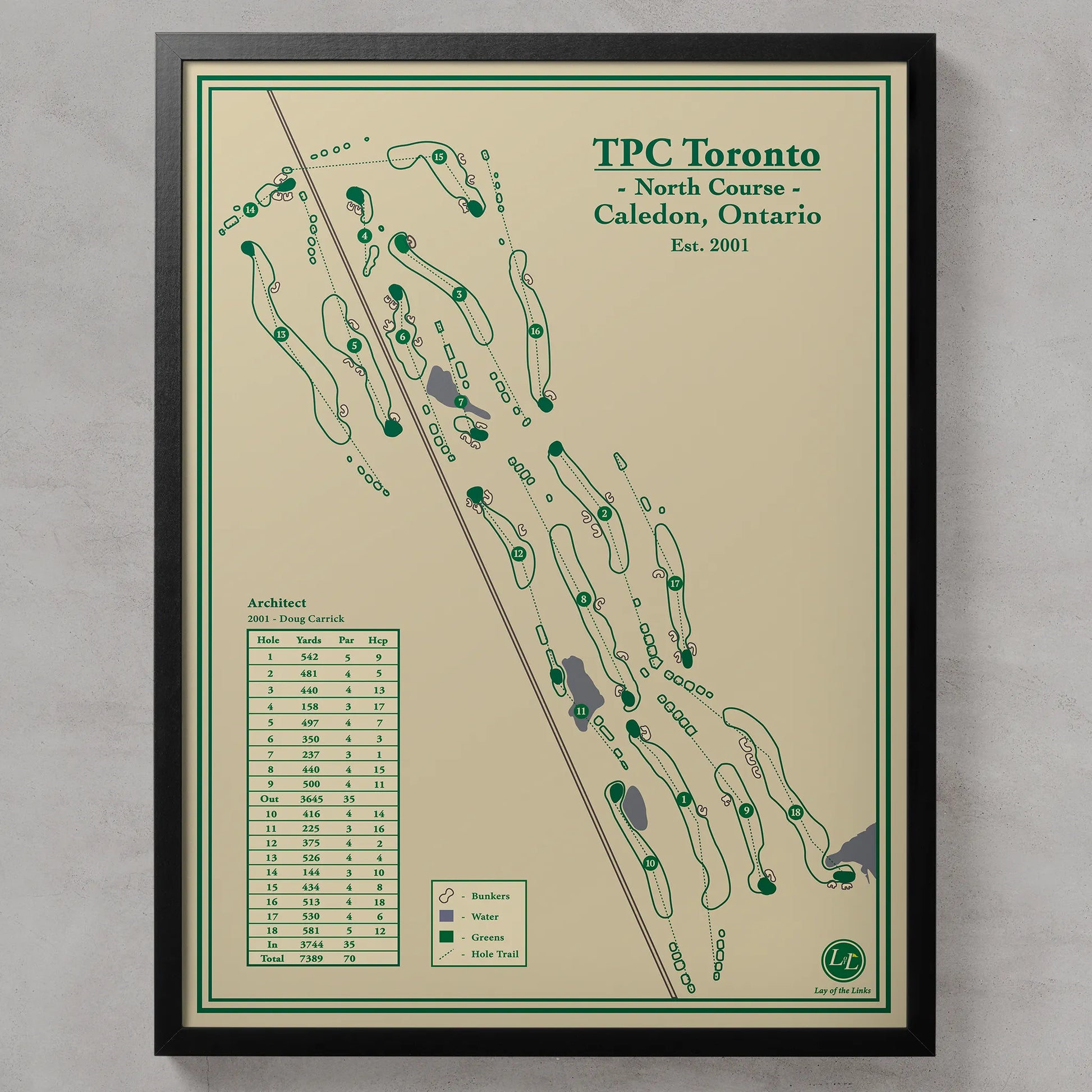 TPC Toronto North Course Map Print designed by Lay of the Links