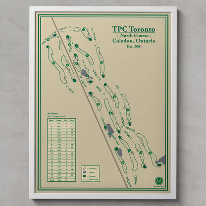 Golf course map of TPC Toronto on a beige background