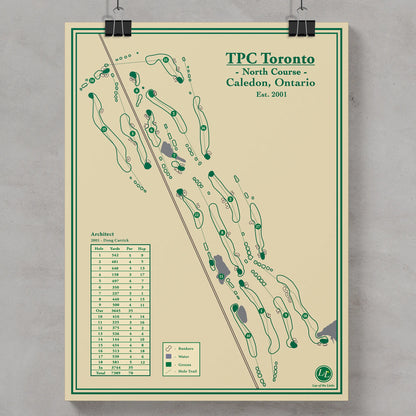 Golf course map print of the North Course at TPC Toronto