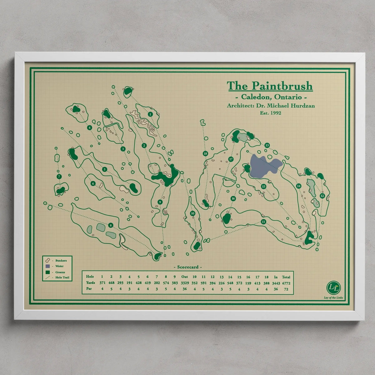 The Paintbrush Golf Course Map Print - Caledon, Ontario