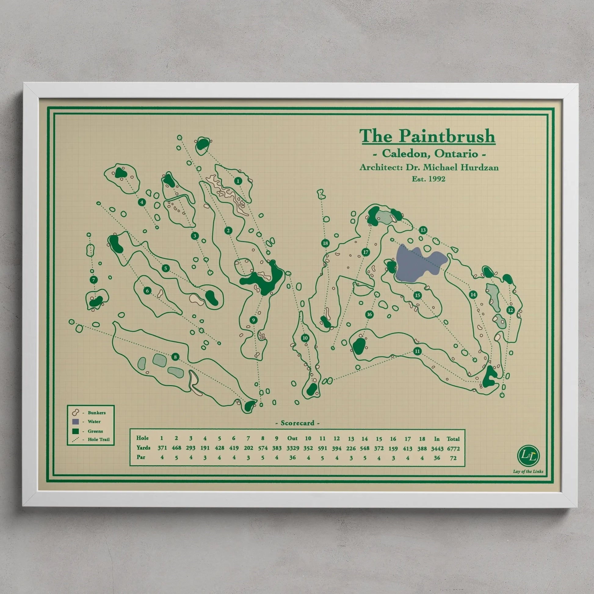 The Paintbrush Golf Course Map Print - Caledon, Ontario