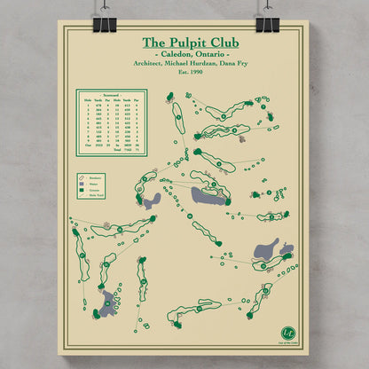 The Pulpit Golf Club Course Map Print - Caledon, Ontario