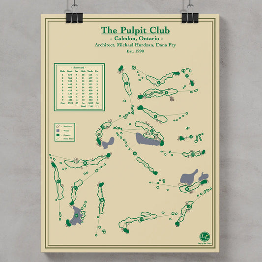 The Pulpit Golf Club Course Map Print - Caledon, Ontario