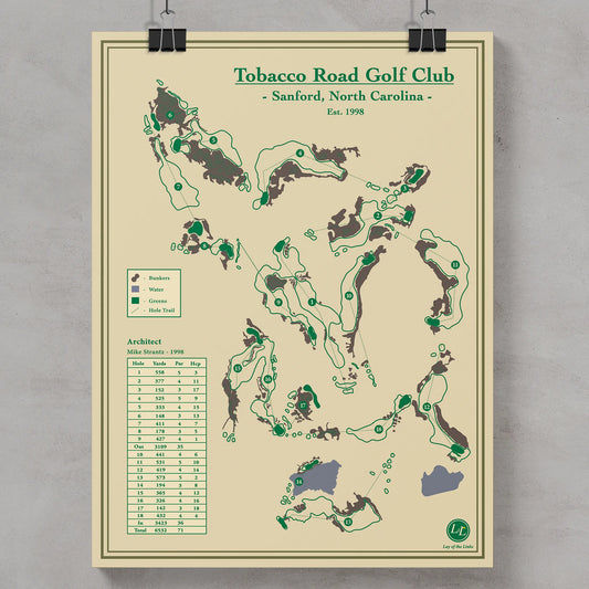 Tobacco Road Golf Course Map Print