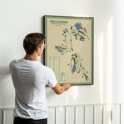 Trout National Course Map Print Wall Art in Vineland, New Jersey
