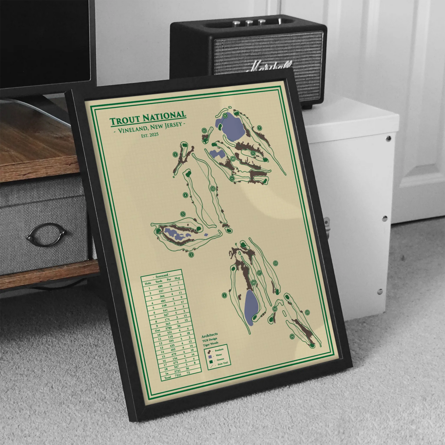 Trout National Golf Map Print - New Jersey