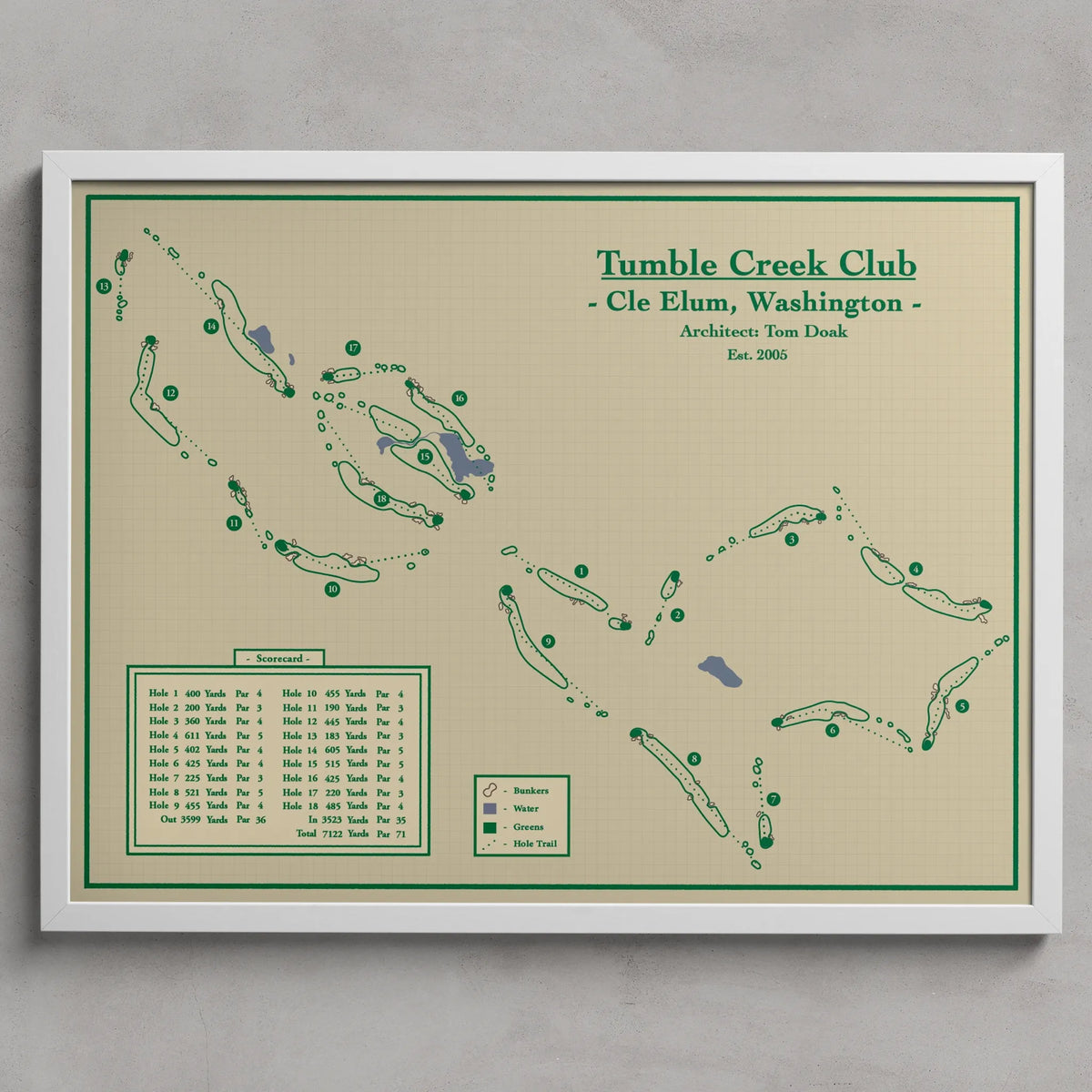 Tumble Creek Club - Golf Map Print Art