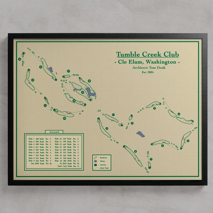 Tumble Creek Club - Golf Map Blueprint Wall Art