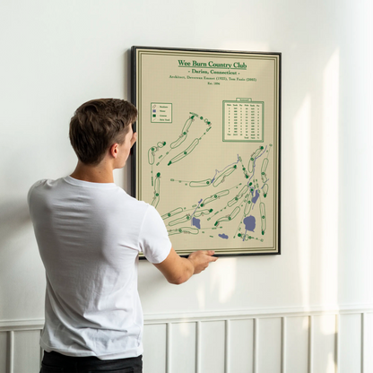 Golf Course Map Prints - Wee Burn Country Club designed by Lay of the Links