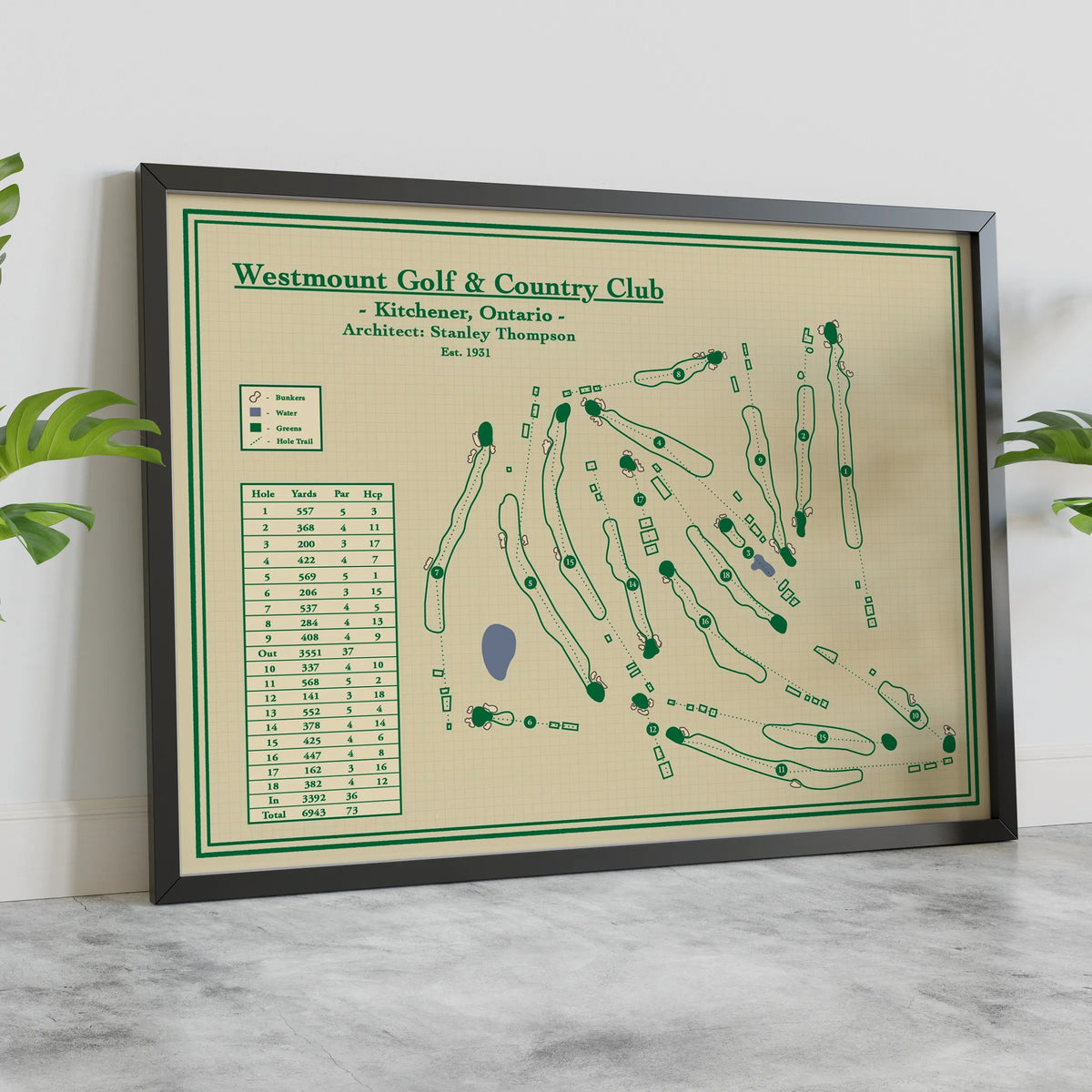 Westmount Golf Club Course Map Print - Ontario