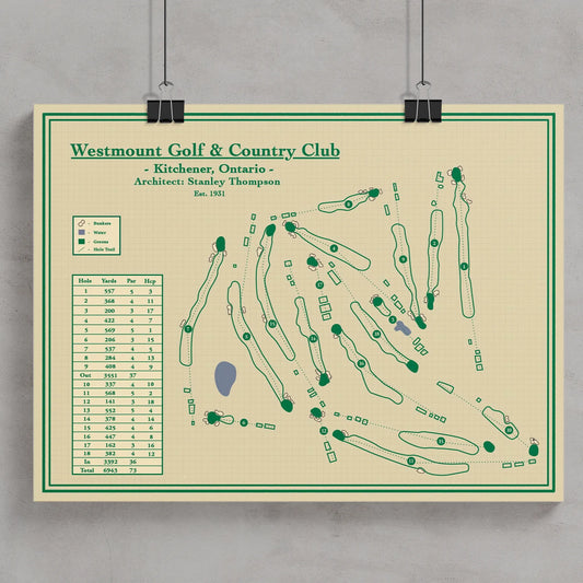Westmount Golf Club Blueprint Wall Art
