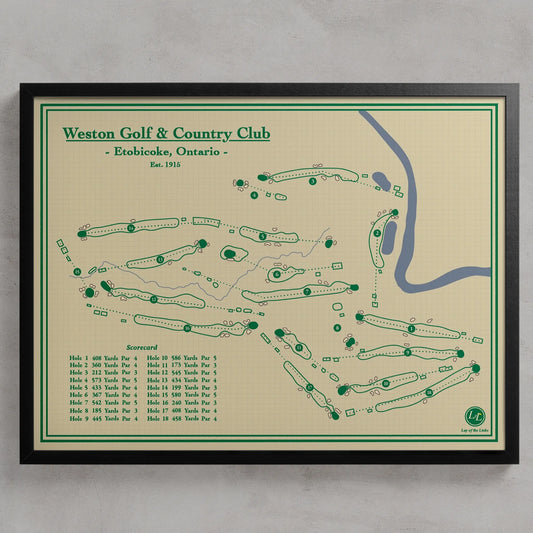 Weston Golf and Country Club Course Map Print 