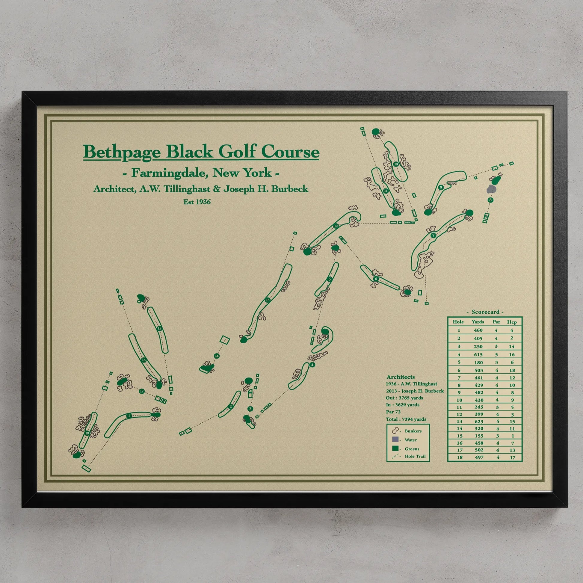 Bethpage Black Golf Course Map Print
