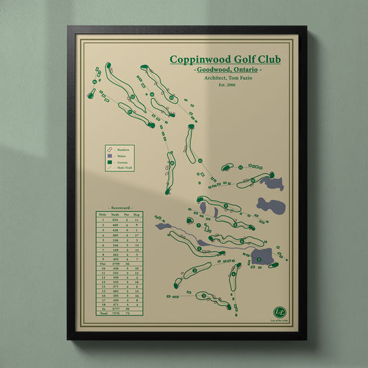 coppinwood golf club course map print ontario canada