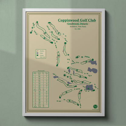 coppinwood golf club course map print framed ontario canada