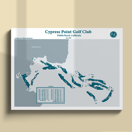 Cypress Point Golf Club Course Map Print - Legacy Series - Unframed