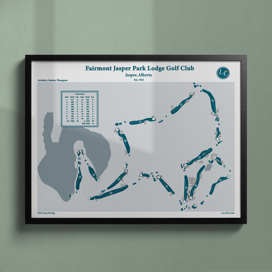 Framed map of Fairmont Jasper Park Lodge Golf Club - Legacy Series