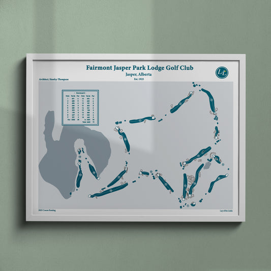 Framed map of Fairmont Jasper Park Lodge Golf Club - Legacy Series