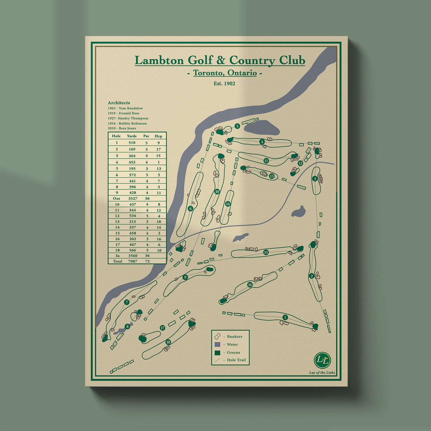 Lambton Golf and Country Club Course Map Print