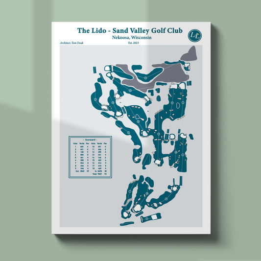 Sand Valley Golf Club - The Lido Golf Course Map Print - Legacy Series - Unframed