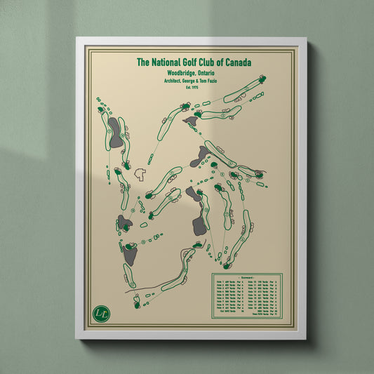 Framed Course Map of The National Golf Club of Canada - Blueprint Series