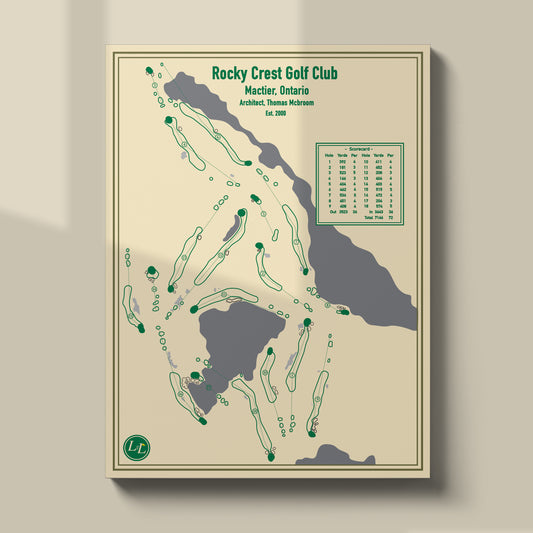 Rocky Crest Golf Club Golf Course Map Print - Blueprint Series - Unframed