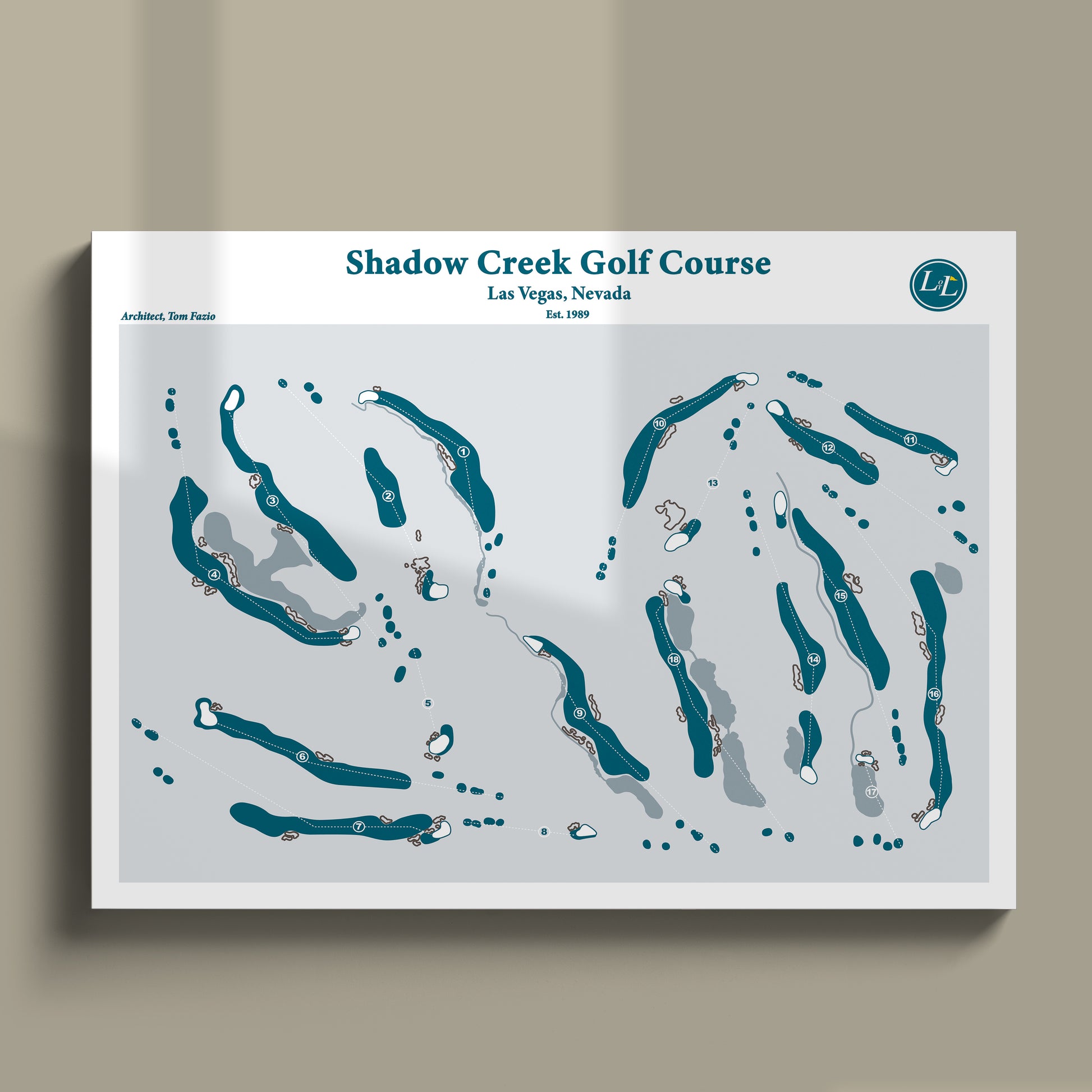 Shadow Creek Golf Course Map Print - Legacy Series - Unframed