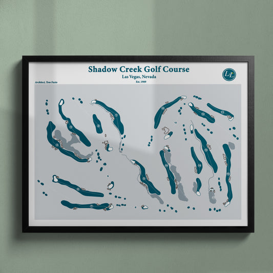 Shadow Creek Golf Course Map Print - Legacy Series - Black Frame