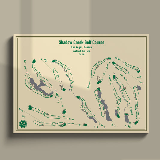 Shadow Creek Golf Course Map Print - Blueprint Series - Unframed