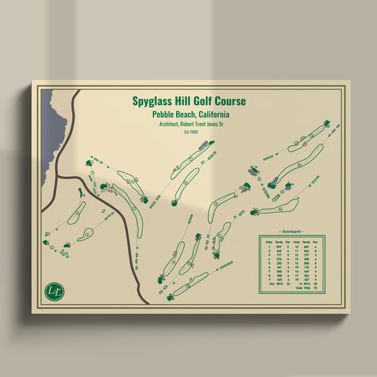 Spyglass Hill Golf Course Map Print - Blueprint Series - Unframed
