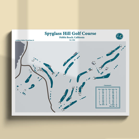 Spyglass Hill Golf Course Map Print - Legacy Series - Unframed