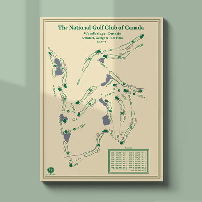 Unframed The National Golf Club of Canada course map poster print showing the full championship routing in Woodbridge.