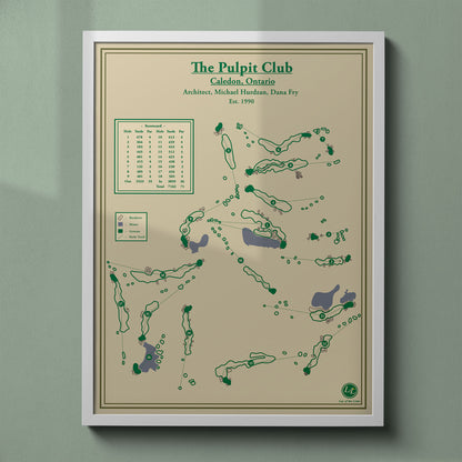 The_pulpit_club_course_map_print_ontario_framed