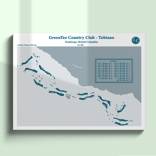 Unframed Course map of GreenTee Country Club Tobiano - Legacy Series