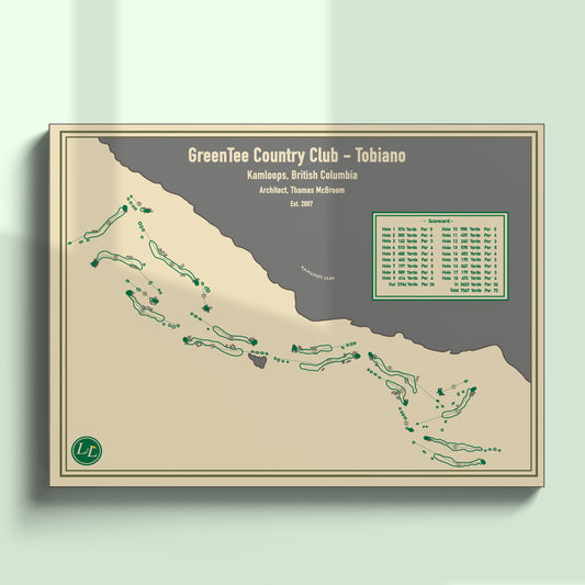  Unframed Course map of GreenTee Country Club Tobiano 