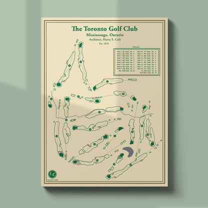 Unframed The Toronto Golf Club course map poster print showing the full 18 hole routing in Mississauga.